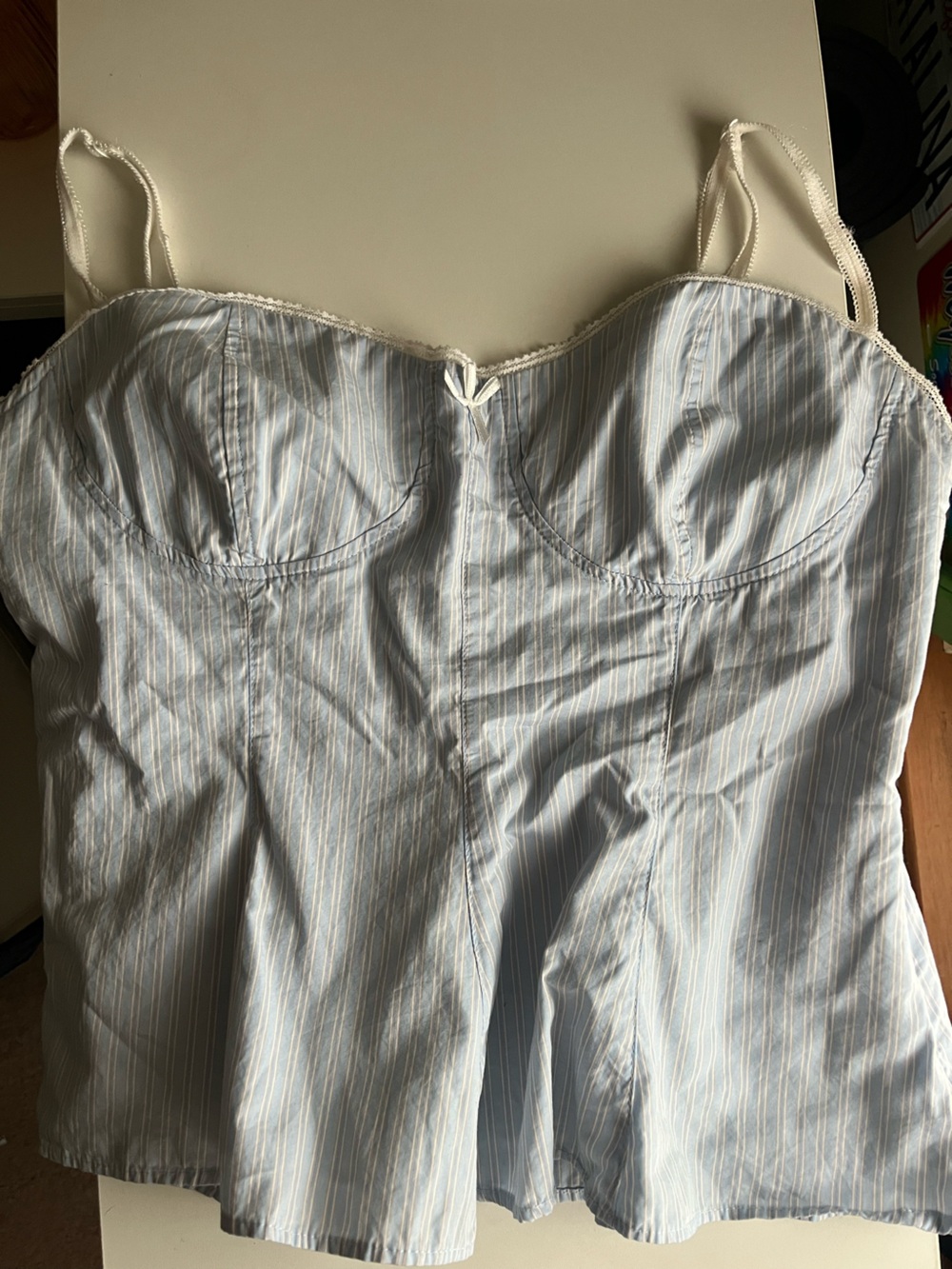 Zara Light Blue and White Striped Kids One-Piece